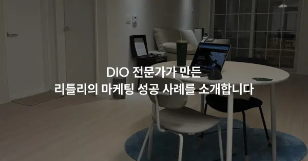 DIO 전문가가 만든 리틀리의 마케팅 성공 사례를 소개합니다.